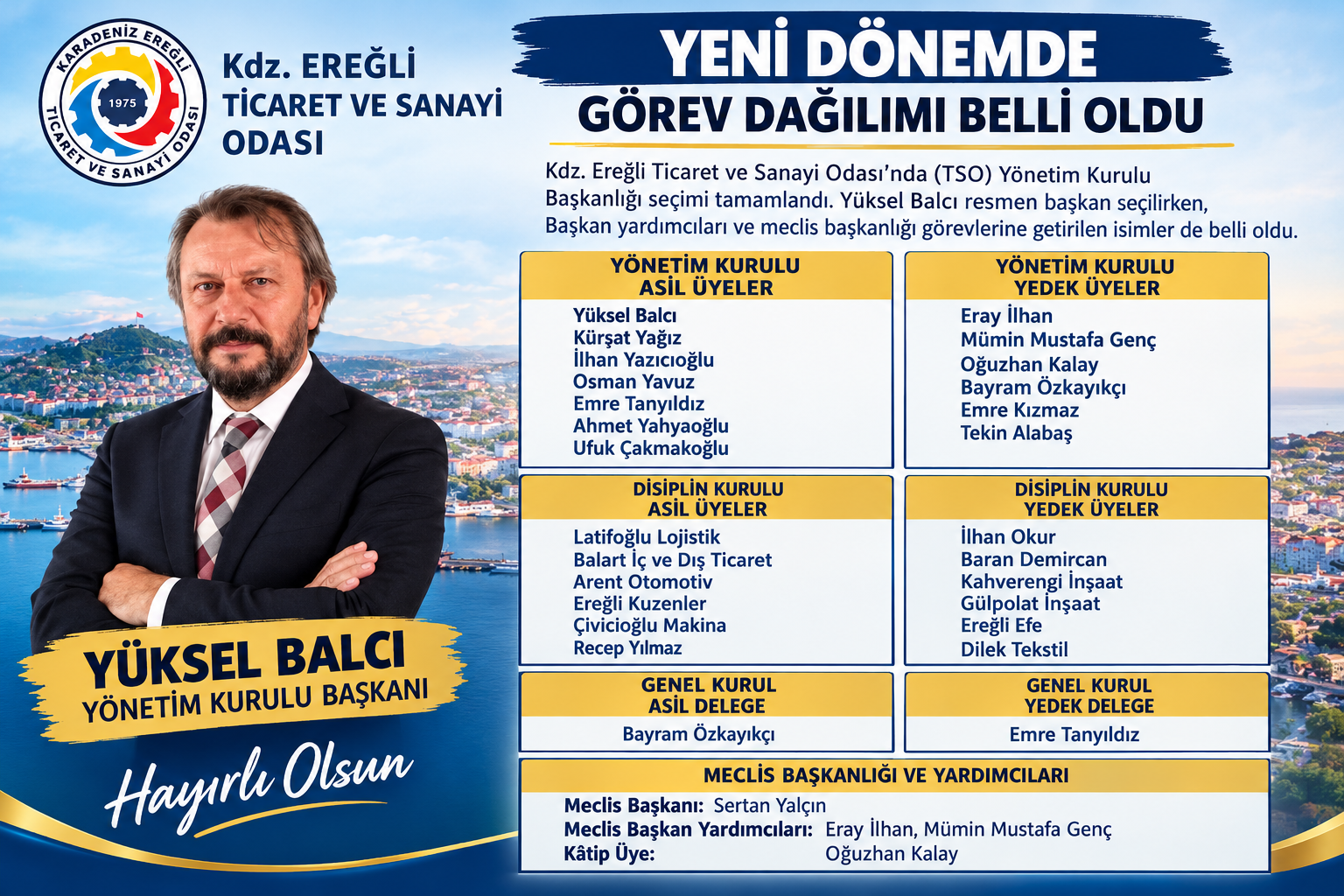Başkan Balcı, Yönetim ekibi belli oldu